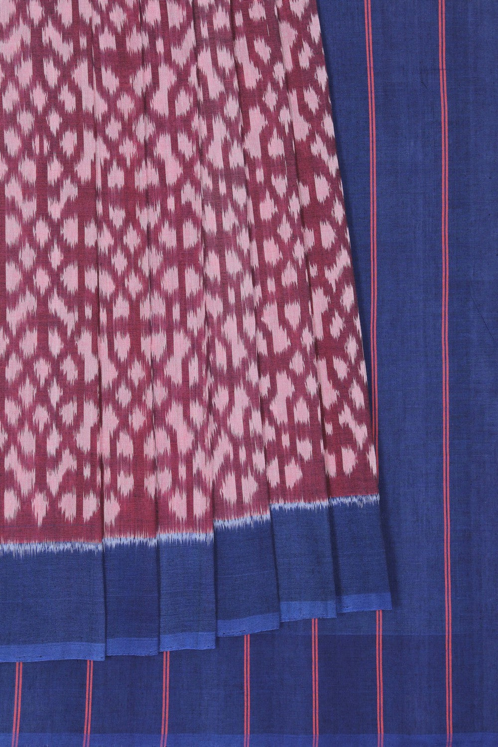 Image of Pochampally Ikat Cotton Violet Saree